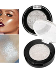 Afflano Shimmery White Glitter Eyeshadow, Highly Pigmented Single White Eyeshadow Sparkly Eye Makeup, Long Lasting Holographic White Eyes Highlighter Makeup, Cruelty Free,Talc Free, 1A