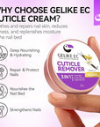 gelike ec Organic Nail Cuticle Remover for Salon: Vanilla 3 In 1 Natural Cuticle Softener Exfoliator Moisturizer for Professional Manicure