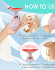 Facial Massager Red-Light-Therapy-for-Face and Neck, Face 𝖲 culpting Wand with 7 Color - Birthday, Christmas, Mothers Day, Valentines Day Gifts for Her Women Mom Best Friend Wife Teacher (Rose Gold)