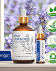 HIQILI Lavender Essential Oil - 100% Pure Undiluted, for Aromatherapy Diffuser at Room & Office, Relax Mind and Better Sleep, Therapeutic Grade | 100ML with Glass Dropper