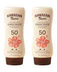 Hawaiian Tropic Sheer Touch Lotion Sunscreen SPF 50, 8oz Twin Pack | Hawaiian Tropic Sunscreen SPF 50, Sunblock, Broad Spectrum, Oxybenzone Free, 8oz each