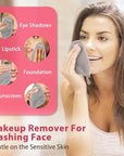Makeup Remover Cloth, 6" x 6" Make Up Towels Reusable Face Cloth for Washing Face, 12 Pack Makeup Remover Pads Microfiber Face Washcloth with Mesh Bag, Light Grey
