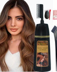 Hair Dye Shampoo Dark Brown Permanent YIZHONG Hair Color For 100% Gray Coverage Women Men Dark Easy Comb Dyeing (coffee)