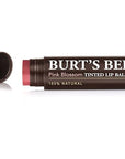 Burt's Bees 100% Natural Tinted Lip Balm, Pink Blossom with Shea Butter & Botanical Waxes – 2 Tubes