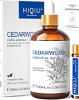 HIQILI Cedarwood Essential Oil (3.38 Fl Oz), 100% Natural Therapeutic Grade, Premium Glass Dropper, for Hair & Skin Care, Soap Making, Add to Diffusers, Sprays