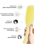 Tangle Teezer Plant-Based Ultimate Detangler Brush, Dry & Wet Hair Brush, Eliminates Knots & Reduces Breakage for Curly to Coily, 3C to 4C Hair Types, Pastel Yellow