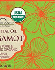 US Organic 100% Pure Bergamot Essential Oil, USDA Certified Organic, Cold Pressed, with Euro droppers (More Size Variations Available) (30 ml / 1 fl oz)