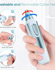Ear and Nose Hair Trimmer Clipper - 2025 Professional Painless Eyebrow & Facial Hair Trimmer for Men Women, Battery-Operated Trimmer with IPX7 Waterproof, Dual Edge Blades for Easy Cleansing Blue