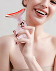 Facial Massager Red-Light-Therapy-for-Face and Neck, Face 𝖲 culpting Wand with 7 Color - Birthday, Christmas, Mothers Day, Valentines Day Gifts for Her Women Mom Best Friend Wife Teacher (Rose Gold)