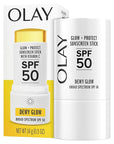 Olay Glow & Protect SPF 50 Face Sunscreen Stick, Fragrance Free, 0.5 OZ (14 G), Dewy Finish Sunscreen Stick with SPF 50 Broad Spectrum Sunblock for All Skin Types