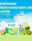 TEAZEN Green Mandarin Lime Kombucha Tea, Hydration Drink Mix, Sugar Free, Live Probiotics & Prebiotics, 30 Sticks, 5.29oz
