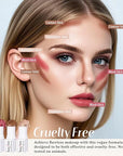 KIMUSE Face Sticks Trio, Cream Blush Stick & Highlighter Stick & Contour Stick for Sculpt the Cheeks, Long Lasting Cream Contour Stick Trio for Face Makeup, with Brush