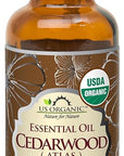 US Organic 100% Pure Cedarwood Essential Oil (Atlas) - USDA Certified Organic, Steam Distilled (More Size Variations Available) (30 ml / 1 fl oz)