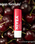 NIVEA Cherry Lip Care, Tinted Lip Balm with Shea Butter, Nourishing Oils and Vitamin C & E, 3-in-1 Moisture, Repair (for Dry Lips) and Color, 0.17 Oz Stick (Pack of 6)