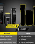 BESTBOMG® Hair Clippers for Men, Professional Hair Clippers, Beard Trimmer& Rechargeable Shaver Set, Metal T-Blade, LED Display, Barber Hair Cutting Kit for Men Grooming & Gifts, BS-808A (Black)