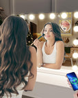 Vanity Mirror with Lights Lighted Makeup Mirror with 15 Dimmable LED Bulbs,3 Color Lighting Modes,USB Charging Port Touch Control,Sturdy Metal Frame Design 24x18 Inch,White