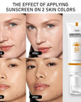 VGO Tinted Sunscreen for Face SPF 50, Hydrating Sun Essence Face Sunscreen Leaves No Sticky Feeling Travel Size Sunscreen Against UVA and UVB Rays 50ml / 1.7oz