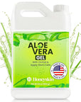 Organic Aloe Vera Gel - 100% Pure for Skin, Sunburn Relief & Face Moisturizer - Extracted from Aloe Vera Plant with Manuka Honey, Orchid & Apple Stem Cells - Everyday Use - 64 fl oz