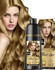 Natural Color Hair Dye Shampoo 3 IN 1, Instant Hair Coloring, Gray Coverage for Men & Women, Beard Dye Vegan Ammonia Free & Paraben-Free, Champú Para Canas Mujer & Hombre (DARK BLONDE)