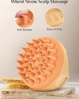 HEETA Scalp Massager with Soft Silicone Bristles for Hair Growth, Dandruff Removal, and Relaxation - Shampoo Brush for Wet or Dry Hair (Coral Pink & Orange)