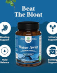 Water Away Pills Maximum Strength - Herbal Diuretic Pills for Water Retention for Fast Acting Bloating Relief for Women and Men - Easy To Take Water Retention Pills for Women and Men - 90 Servings