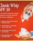 Vacation Classic Whip SPF 30 Sunscreen + Air Freshener Bundle, Whipped Sunscreen Mousse SPF 30, Moisturizer with SPF, Broad Spectrum, Water-Resistant Whipped Sunscreen, 4 Oz.