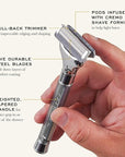 Cremo Original Shave Gift Set for Men, includes Impossibly-Slick 6 oz Shaving Cream, Chrome Barber Grade Razors for Men and four Razor Blades Refills