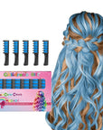 New Hair Chalk Comb Temporary Bright Hair Color Dye for Girls Kids, Washable Hair Chalk for Girls Age 4 5 6 7 8 9 10 New Year Birthday Cosplay DIY, Halloween, Christmas (Blue)