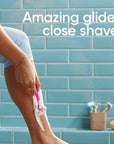 Gillette Venus ComfortGlide Disposable Razors for Women, 2 Count, White Tea Scented Moisture Bars for a Smooth Shave (Pack of 2)