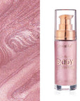 Body Shimmer Oil, Waterproof Long Lasting Moisturizing Bronze Pink #04) 1oz