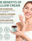 Beef Tallow for Skin, Beef Tallow Moisturizer, 4.2 oz Organic Whipped Grass Fed Beef Tallow with Honey Cream for Face & Body, Unscented