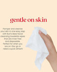 Burt's Bees Stocking Stuffers, Aloe Vera Face Wipes, for Sensitive Skin, Soothing Makeup Remover & Facial Cleansing Towelettes Christmas Gifts, 30 Ct. (3-Pack)