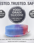 Avilana Silicone Body Scrubber – Gentle Shower Brush & Loofah Alternative- Food Grade & Lab Tested – Fast-Drying, Hygienic, BPA-Free Silicone Body Gentle Exfoliator (Marbled, Massage)