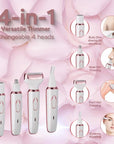 Electric Razors for Women, 4-in-1 Women’s Facial Hair Removal, Face Shaver Ebrow Trimmer Pubic Bikini Trimmer Portable Ladies Shaver Womens Razors for Shaving