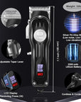 CIICII Hair Clippers for Men Professional, Cordless Barber Clippers for Hair Cutting (Rechargeable USB Adjustable Mens Hair Trimmer with 8 Metal Guards, 13Pcs Grooming Haircut Kit) for DIY Home Salon