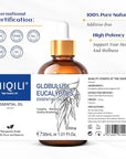 HIQILI Eucalyptus Essential Oil 1 Fl Oz, 100% Pure Natural Therapeutic Grade, Premium Grade Glass Dropper for Diffuser, Humidifier, Air Freshening, Cleaning, Home, Skin