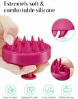 HEETA Scalp Massager Hair Growth, Soft Silicone Scalp Scrubber Shampoo Brush for Exfoliation, Dandruff Removal Head Massage Stress Relax, Wet & Dry Use for Thick Thin Curly Hair Care, Red