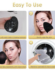 SINLAND Reusable Makeup Remover Pads For Face,Eye,Lips Microfiber Gentle Facial Cleansing Cloths for All Skin Types Friendly for Makeup Remover With Laundry Bag Black Pack of 6