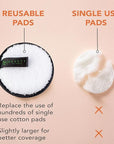 Reusable Makeup Remover Pads - 5 Large Premium Quality Microfiber Cloths for Makeup Removal, Ultra Soft & Durable, Gentle Cleansing Rounds for Face for All Skin Types, Includes Washable Bag