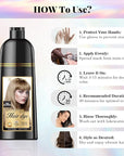 Natural Hair Dye Shampoo 3 IN 1, Gray Hair Coverage, Vegan, Ammonia-Free & Paraben-Free Hair Coloring Shampoo for Women & Men, Beard Dye for Men, Nourishing Gentle (ASH BLONDE)