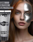 MEICOLY Metallic Silver Face Body Paint for Tin Man Makeup,2.37Oz Large Tube Water Based Full Body Paint for Adults and Kids,Pro Silver Face Paint for Halloween SFX Special Effects Cosplay Makeup