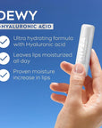 NIVEA Dewy Lip Balm with Hyaluronic Acid, Skin Care Gifts for Mom, Leaves Visibly Less Noticeable Lip Lines and No Waxy Feel, 0.18 Oz, Pack of 4