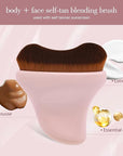 Self Tanner Brush - Kabuki Brush Body Leg Makeup Brush for Self Tanning Gel Tanning Lotion,Sunscreen - Self Tanning Mitt Bronzer Brush for Face Body Self Tan (Pink)