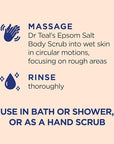 Dr Teal's Pink Himalayan Salt Body Scrub, Glow & Radiance with Pure Epsom Salt & Citrus Essential Oils 16 oz (Pack of 3)