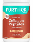 Further Food Chocolate Collagen Peptides Powder, Grass-Fed Pasture-Raised Hydrolyzed Type 1 & 3 Protein, Gut Health + Joint, Hair, Skin, Nails, Paleo Keto Sugar-Free 11.36 oz