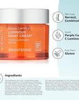 Andalou Natural Purple Carrot + C Luminous Night Cream, Purple Carrot Plus C Luminous, 1.7 Ounce