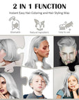 Temporary Silver White Hair Spray Color Wax 4.23 oz, Instant Natural Hairstyle Cream Dye, Disposable Coloring Mud for Men Women, Washable Styling Pomades, Party Cosplay DIY Halloween