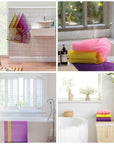 3 Pieces Exfoliating Washcloth Shower Towel African Net Sponge Japanese Wash Cloth Face Exfoliating Sponge Loofah Exfoliating Body Scrubber for Body Exfoliation