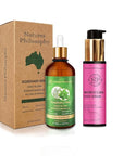 NP NATURES PHILOSOPHY Moroccan Argan Oil & Rosemary Hair Growth Oil Set, Organic Hair Serum, Anti-Frizz, Anti-Hair Loss, Adds Shine, Quickly Absorbed & Non-Greasy, Aussie Hair Products for Men & Women
