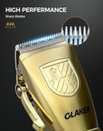 GLAKER Hair Clippers for Men,Professional Mens Hair Clippers Cordless Clippers for Hair Cutting, Hair Clippers and Hair Trimmer Kit Zero Gap Trimmer with LED Display 15 Guide Combs